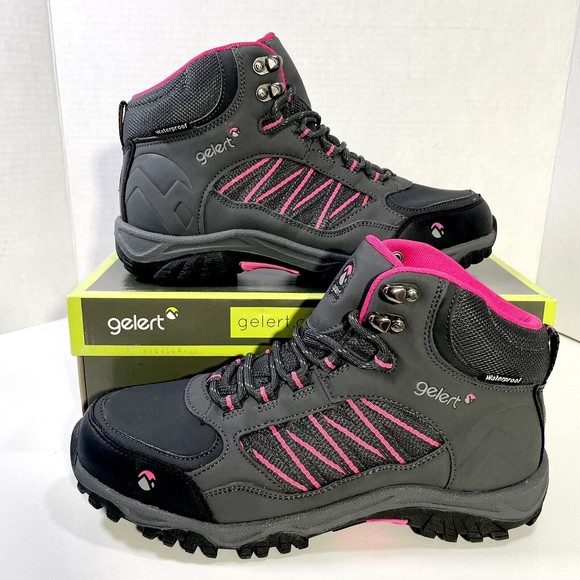 Gelert Shoes Gelert Horizon Mid Wp Charcoal Pink Walking